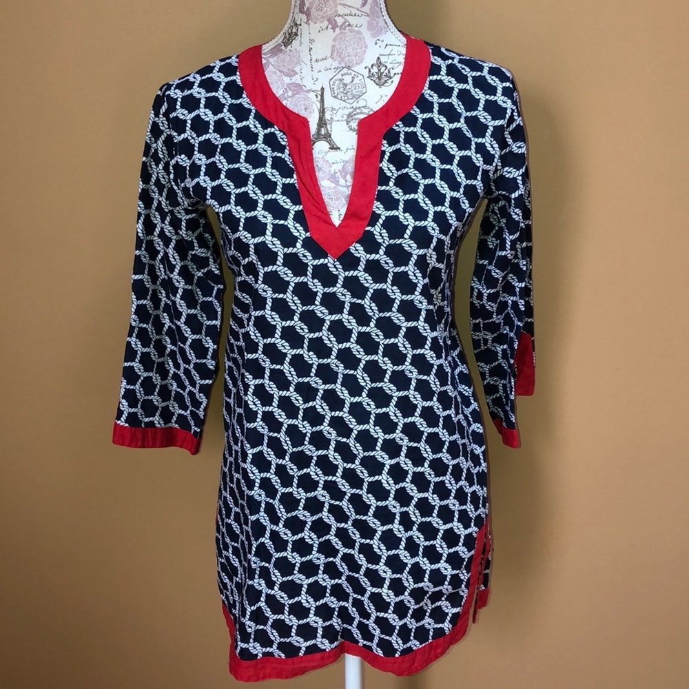 Topitoff Nautical Top XS Blue white red